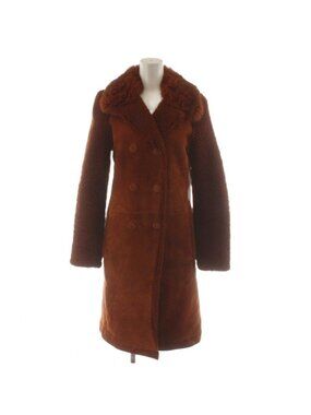 Balenciaga Mouton Coat Long Length 36 Brown